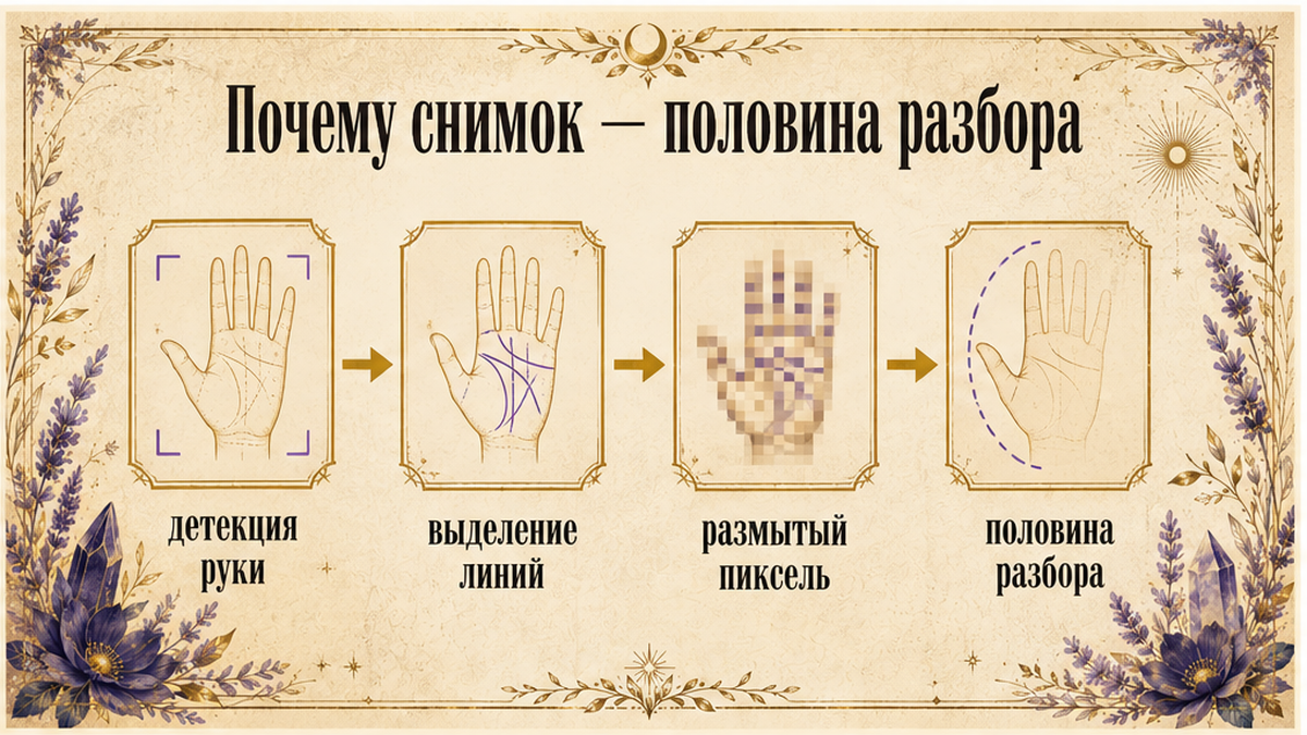 Схема этапов ИИ-разбора ладони по фото