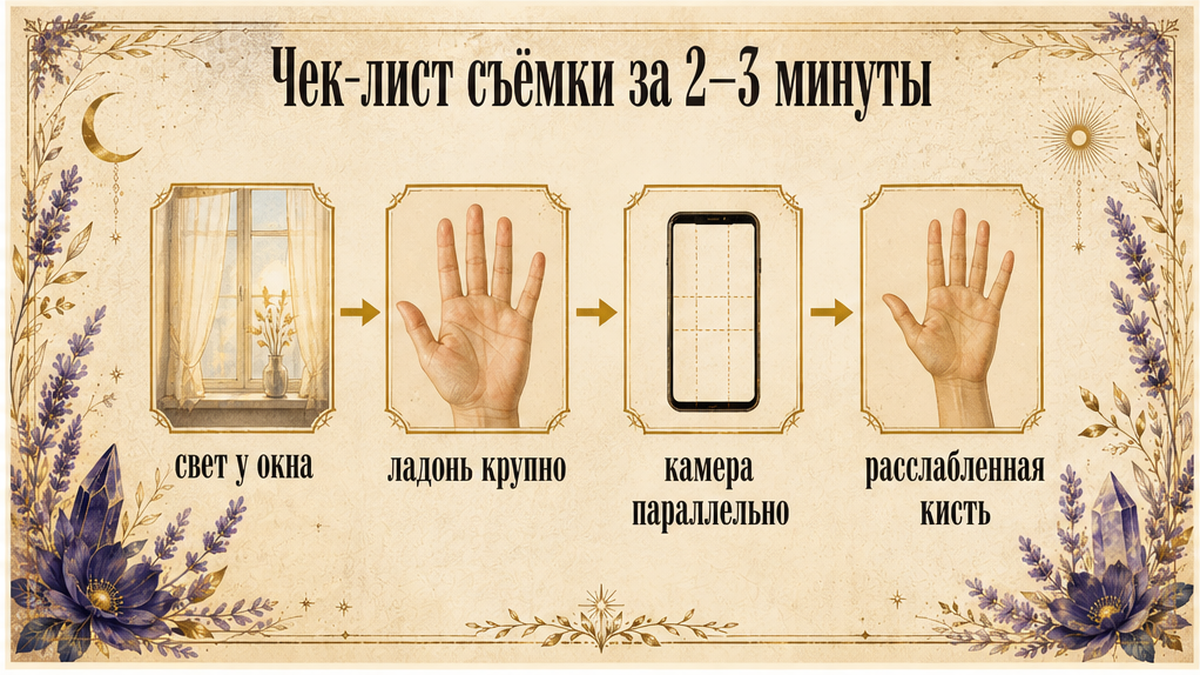 Пошаговый чек-лист съёмки ладони для бота