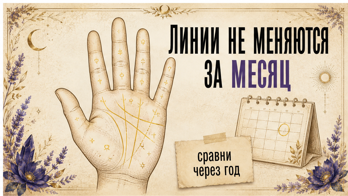 Иллюстрация: линии на ладони меняются годами, а не за один месяц