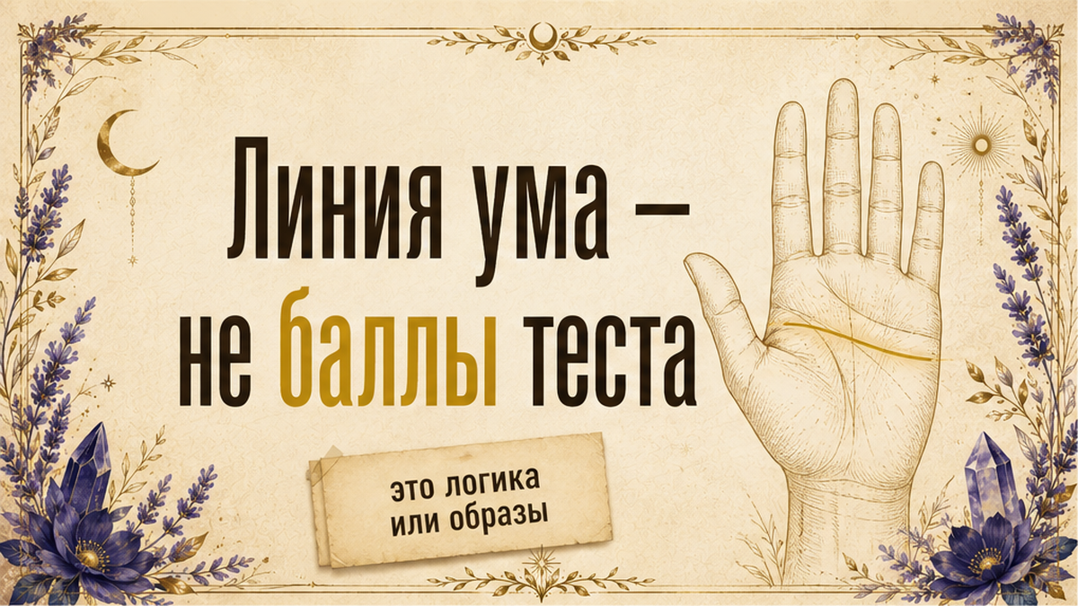 Линия ума на ладони: стиль мышления, а не баллы IQ-теста